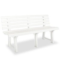 vidaXL Trädgårdsbänk 145,5 cm plast vit