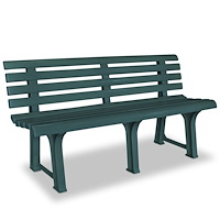 vidaXL Trädgårdsbänk 145,5 cm plast grön