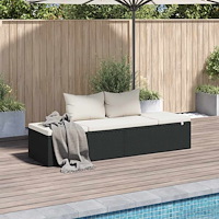vidaXL Solsäng 195x60 cm konstrotting svart