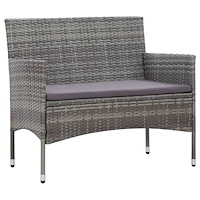 vidaXL Trädgårdsbänk 105 cm konstrotting grå