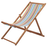 vidaXL Hopfällbar strandstol tyg och träram flerfärgad