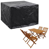 vidaXL Överdrag för trädgårdsmöbler 8 öljetter 122x112x98 cm