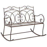 vidaXL Trädgårdsbänk 104 cm järn antikbrun