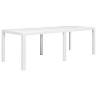 vidaXL Trädgårdsbord vit 220x90x72 cm konstrotting