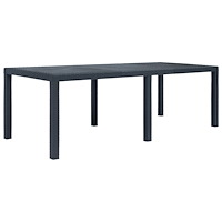 vidaXL Trädgårdsbord 220x90x72 cm konstrotting antracit