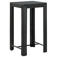 vidaXL Barbord för trädgård svart 60,5x60,5x110,5 cm konstrotting