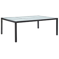 vidaXL Matbord för trädgården svart 200x150x74 cm konstrotting