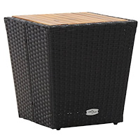 vidaXL Tebord svart 41,5x41,5x43 cm konstrotting och massivt akaciaträ