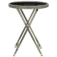 vidaXL Tebord grå 60 cm konstrotting och härdat glas