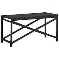 vidaXL Trädgårdsbänk 80 cm konstrotting svart