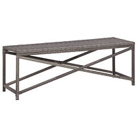 vidaXL Trädgårdsbänk 120 cm konstrotting grå