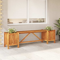vidaXL Trädgårdsbänk med 2 odlingslådor 150x30x40 cm massivt akaciaträ