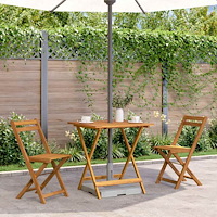 vidaXL Hopfällbart trädgårdsbord 70x70x75 cm massivt akaciaträ