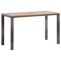 vidaXL Trädgårdsbord antracit och brun 123x60x74 cm massivt akaciaträ