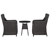 vidaXL Caféset med dynor 3 delar konstrotting svart