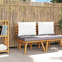 vidaXL Trädgårdsstol med dynor massivt akaciaträ