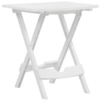 vidaXL Hopfällbart trädgårdsbord 44,5x38,5x50 cm vit