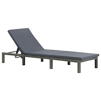 vidaXL Solsäng med dyna konstrotting antracit