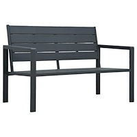 vidaXL Trädgårdsbänk 120 cm HDPE grå träutseende