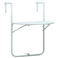 vidaXL Balkongbord vit 60x64x83,5 cm plast konstrotting