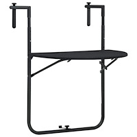 vidaXL Balkongbord svart 60x64x83,5 cm plast konstrotting