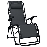 vidaXL Hopfällbar solstol svart textilene