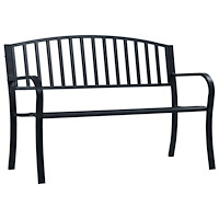 vidaXL Trädgårdsbänk 125 cm svart stål