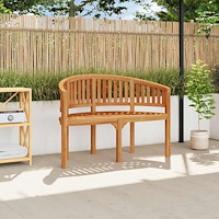 vidaXL Bananbänk 120 cm massiv teak