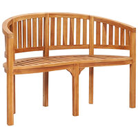 vidaXL Bananbänk 120 cm massiv teak