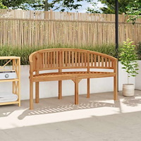 vidaXL Bananbänk 151 cm massiv teak