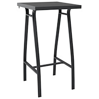 vidaXL Trädgårdsbord svart 60x60x110 cm härdat glas