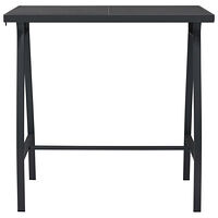 vidaXL Trädgårdsbord svart 110x60x110 cm härdat glas