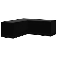 vidaXL Nature Överdrag till trädgårdsmöbler L-form 12 öljetter 250x250x90 cm