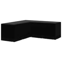 vidaXL Nature Överdrag till trädgårdsmöbler L-form 12 öljetter 250x250x90 cm