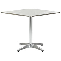 vidaXL Trädgårdsbord silver 80x80x70 cm aluminium