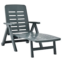 vidaXL Hopfällbar solsäng plast grön