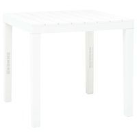 vidaXL Trädgårdsbord vit 78x78x72 cm plast