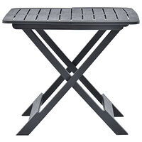 vidaXL Hopfällbart trädgårdsbord antracit 79x72x70 cm plast