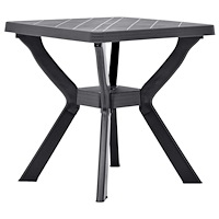 vidaXL Cafébord antracit 70x70x72 cm plast