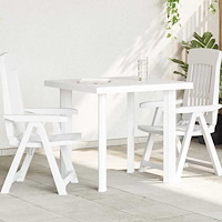 vidaXL Trädgårdsbord vit 80x75x72 cm plast