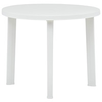 vidaXL Trädgårdsbord vit 89 cm plast