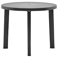 vidaXL Trädgårdsbord antracit 89 cm plast