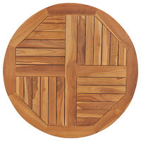 vidaXL Bordsskiva i massiv teak rund 2,5 cm 80 cm