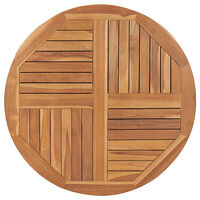 vidaXL Bordsskiva i massiv teak rund 2,5 cm 90 cm