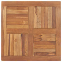 vidaXL Bordsskiva massiv teak fyrkantig 80x80x2,5 cm