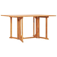 vidaXL Hopfällbart trädgårdsbord 150x90x75 cm massivt teakträ
