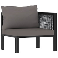 vidaXL Hörnsits till modulsoffa vänster armstöd konstrotting antracit
