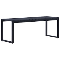 vidaXL Trädgårdsbänk 120,5 cm PS-skiva svart