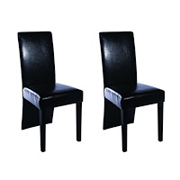 vidaXL Matstolar 2 st svart konstläder