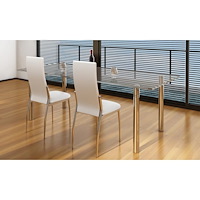 vidaXL Matstolar 2 st vit konstläder